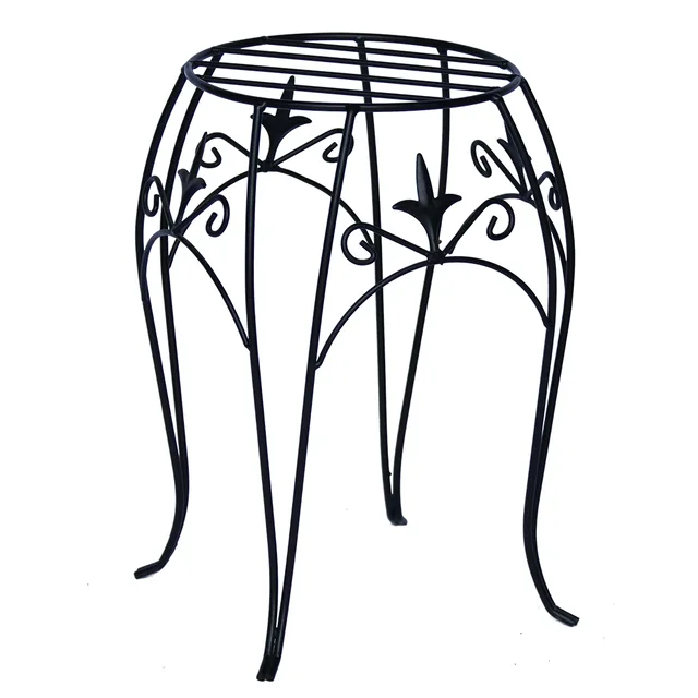 Black Metal Patio Stand Holder Flower Pot