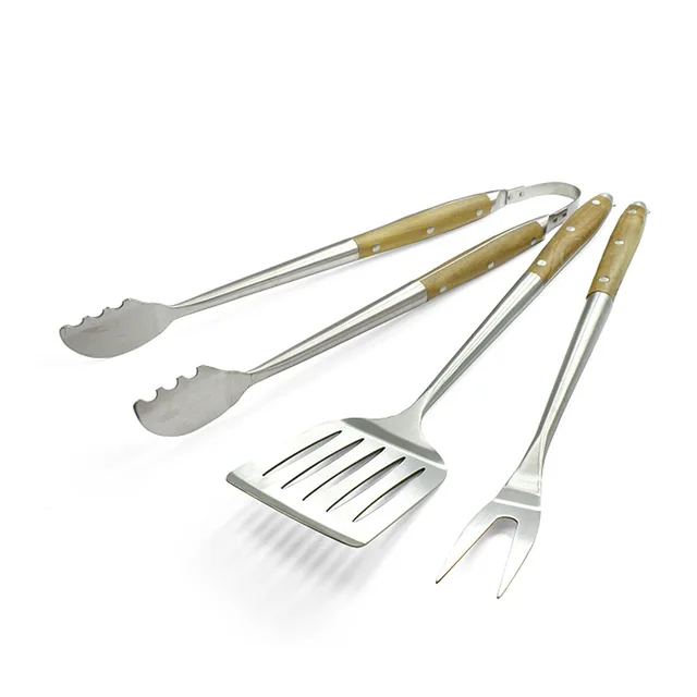 3PCS BBQ Tool Set W/accacia wood handle