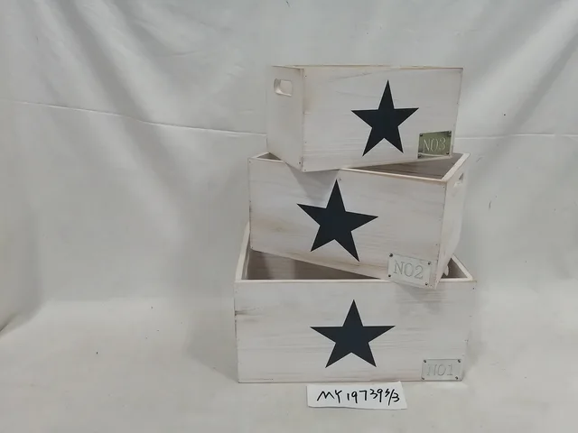 Wood basket S/3