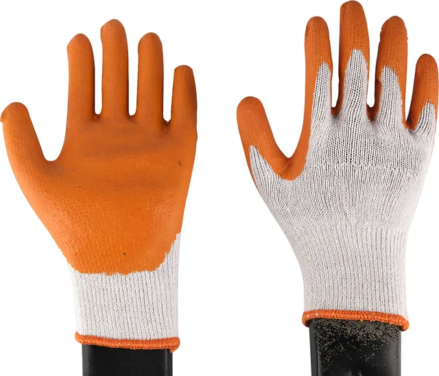 10G cotton lining latex coated safety work gloves