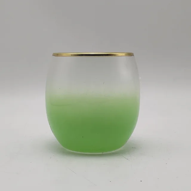 Gold-rimmed glass mugs