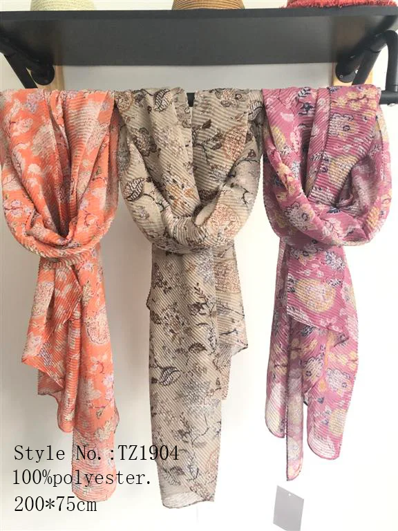 Crinkle Printing Scarf