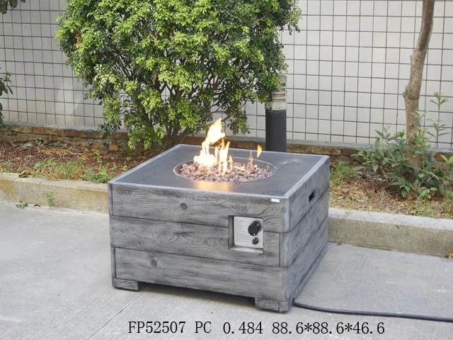 34.6“ wooden square firepit”