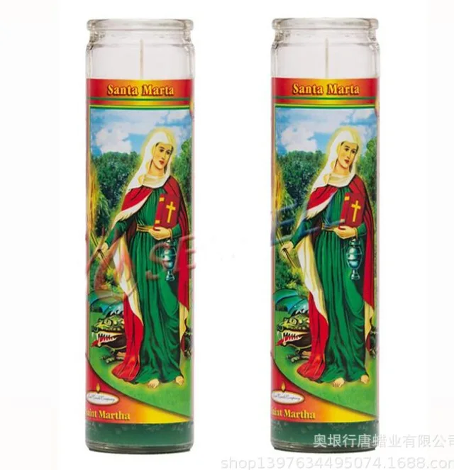Catholicism 7 days religious glass jar magical candle