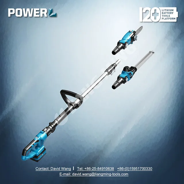 18V lithium battery cordless pole saw & pole hedge trimmer 2 in 1