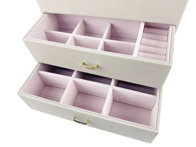 Jewelry Box Necklace Ring Storage Organizer Pu Leather Large Jewel Gift Case