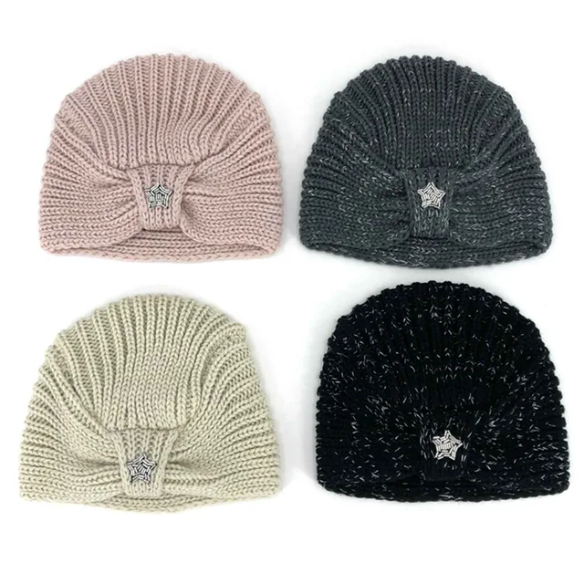 Kid hat fashionable autumn and winter acrylic knitting hat with decoration