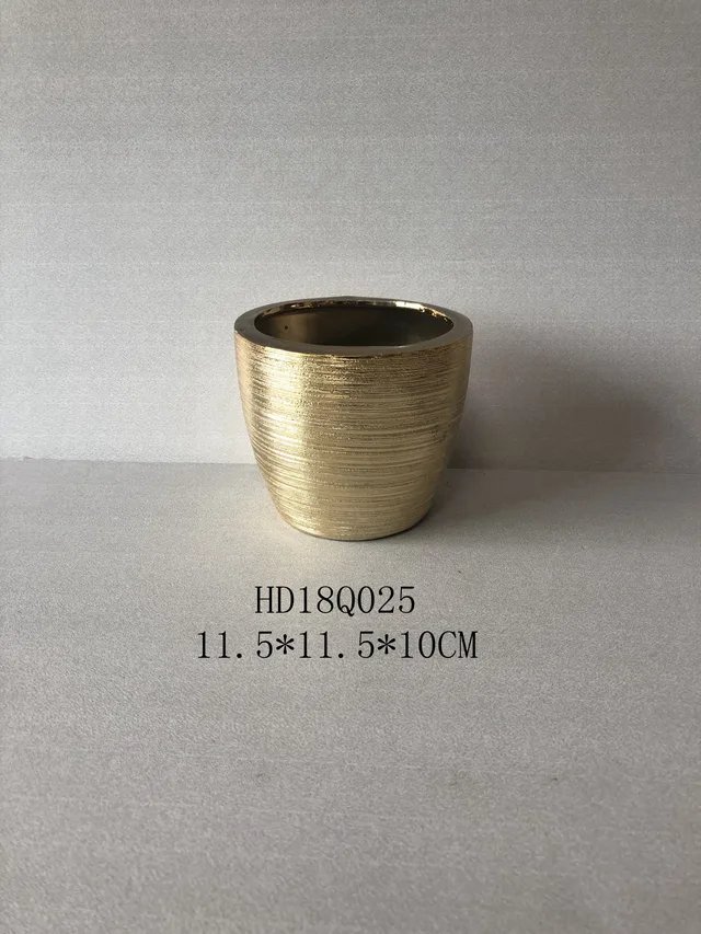 Garden gold-plated and silver-plated ceramic plant pot