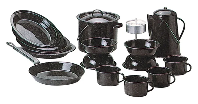 Enamel Camping Set 16pcs ,enamel Ware, Dinner Set