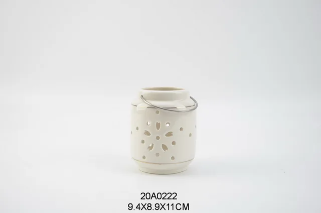 Ceramic porcelain Christmas hollow LED light lantern