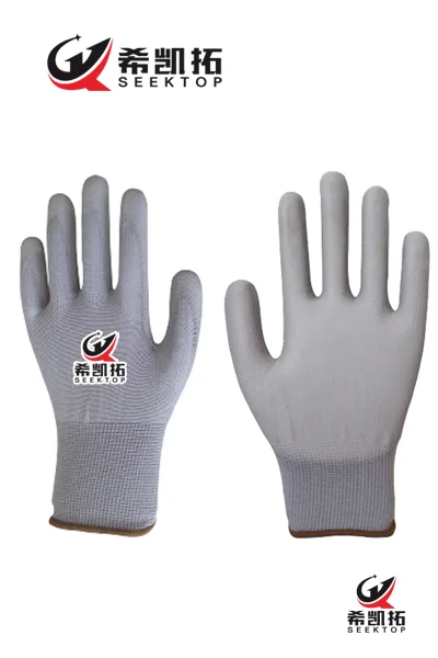 13g Gray Polyester Shell Pu Coated