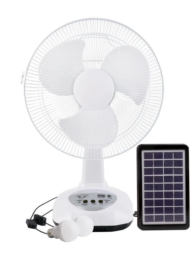 Hot sale 12 inches solar rechargeable stable fan
