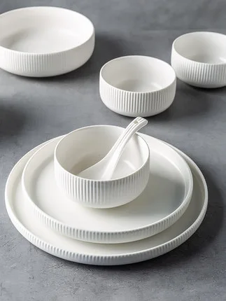 Stoneware emboss dinner set
