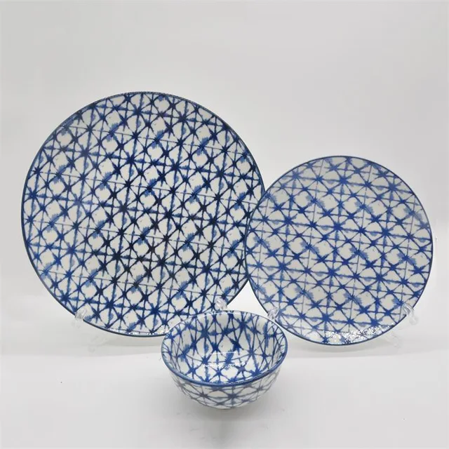 Pad printing 12 pcs ceramic dinnerware set