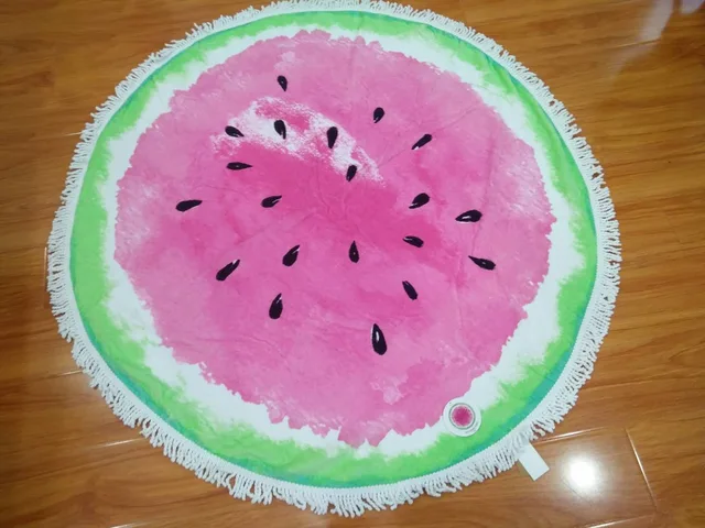 Cotton printed tassel round beach towel