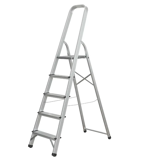 Comfortable 5 treads aluminium step ladders with EN131 certificate