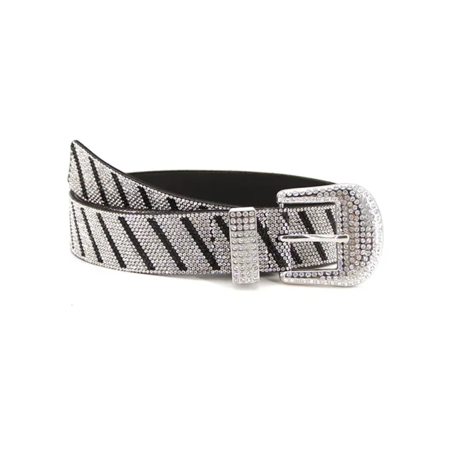 Women's Fashion Pin Buckce With Diamond Belt