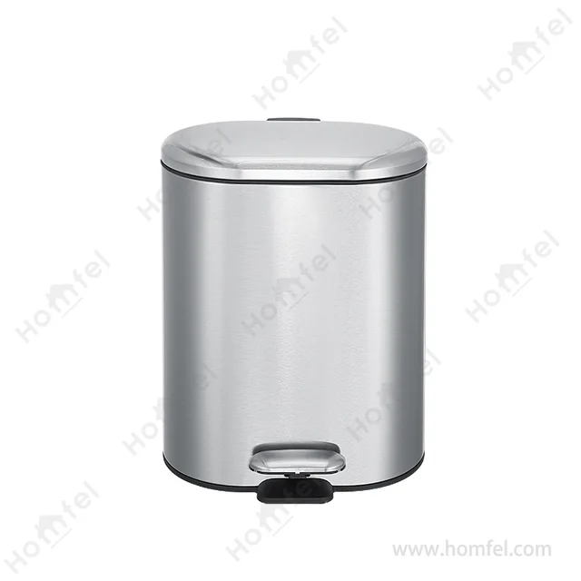 6L oval trash bin with soft close