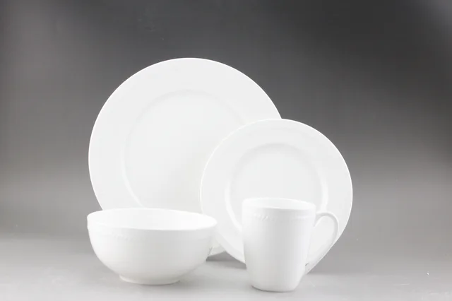 Bone China Embossed Dinner Set