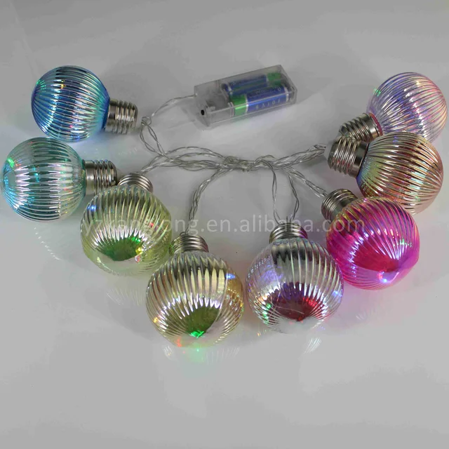 Streaked glass ball electroplating lamp string
