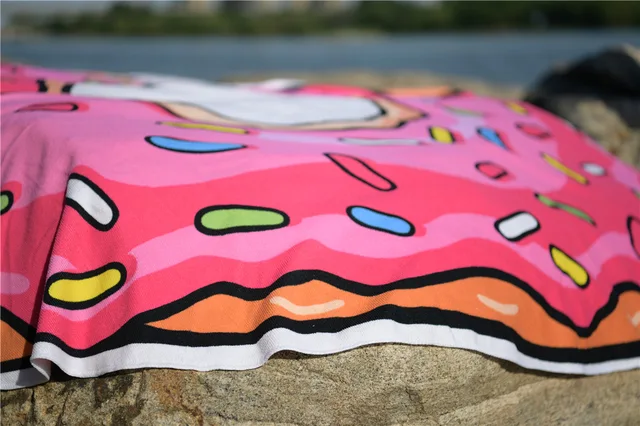 Cheap price lint free microfiber round beach towel