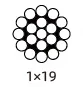 1*19galvanized wire rope/cable