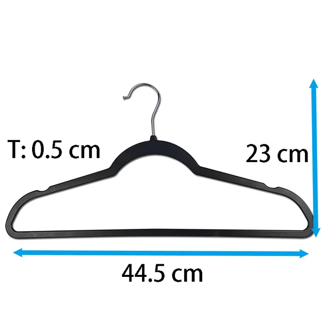 Velvet Plastic Hangers for Clothes - Space-Saving Closet Hangers - Functional Non-Flocked Hanger