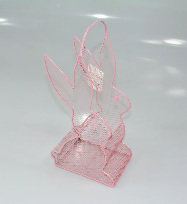 Easter metal wire bunny shape storage basket
