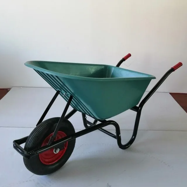 Wheel barrow with plastic tray