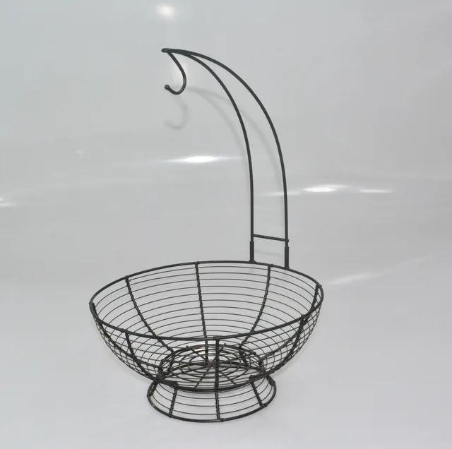 KD decorative metal wire fruit bread basket with banana hook
