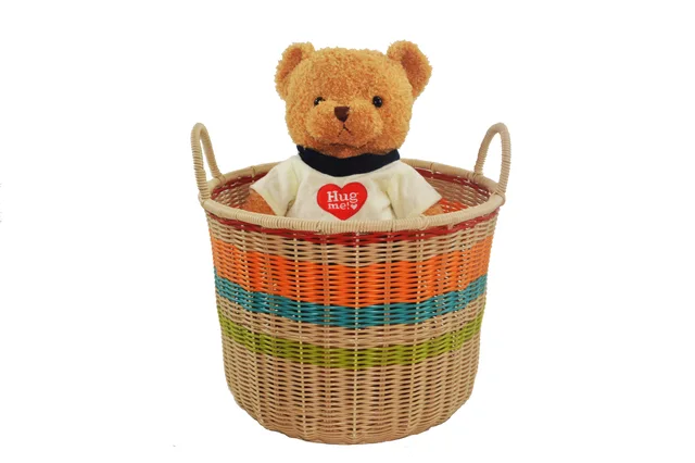 Plastic Rattan Wicker handmade Laundry Storage Basket