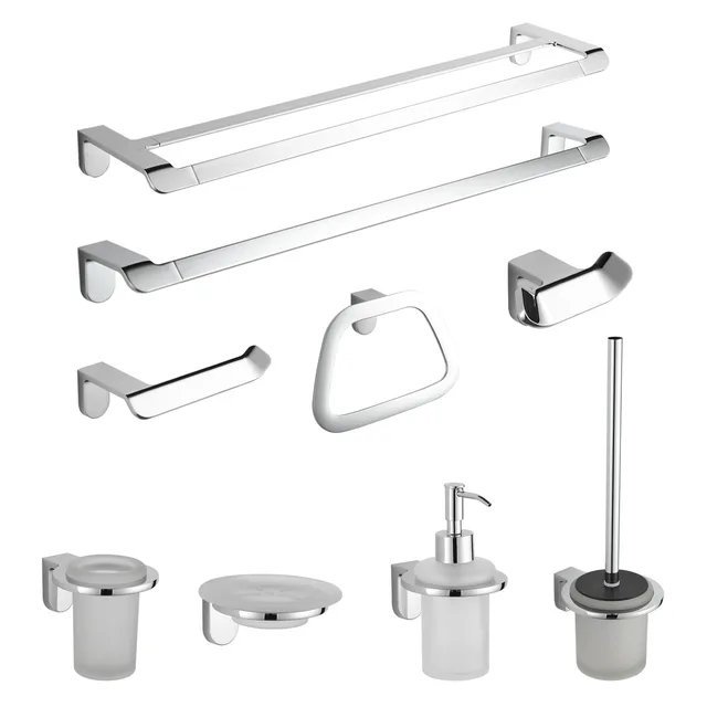 6 pieces sanitary modern design Chrome bathroom accessories
