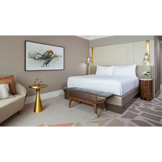 Modern luxury hotel king bedroom furniture set