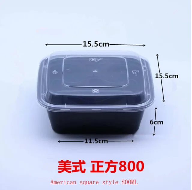 Disposable plastic lunch box disposable meal box food container Two compartments tray