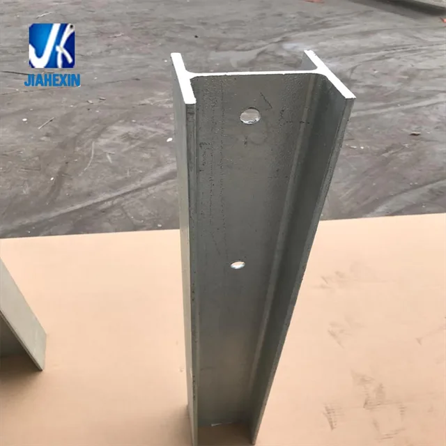 Hot dipped galvanized steel H beam steel column corner fence post with install slots