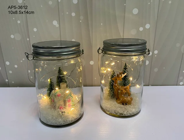 Glass jar with accent and LED light