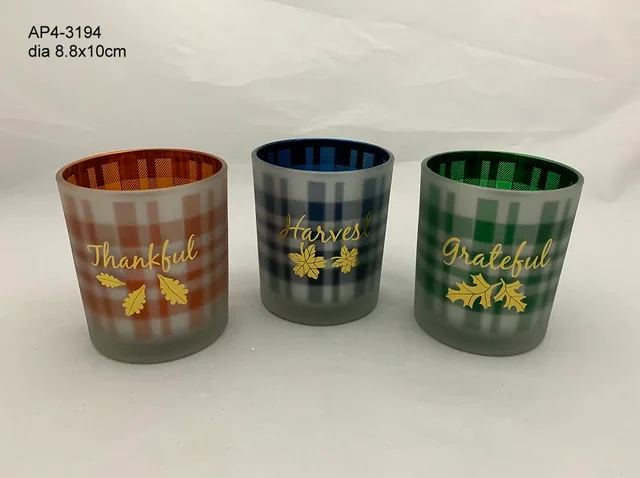 Check mercury glass candle holder
