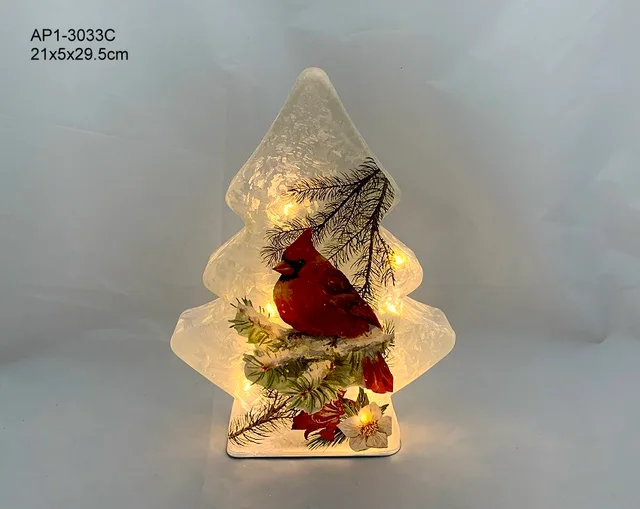Cardinal glass table accent with LED