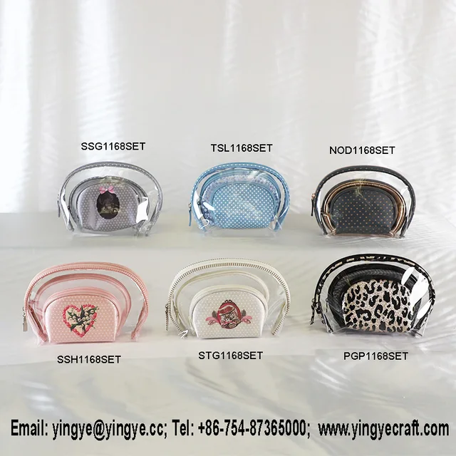 Cosmetic bag set, storage set, make-up bag set, pvc bag