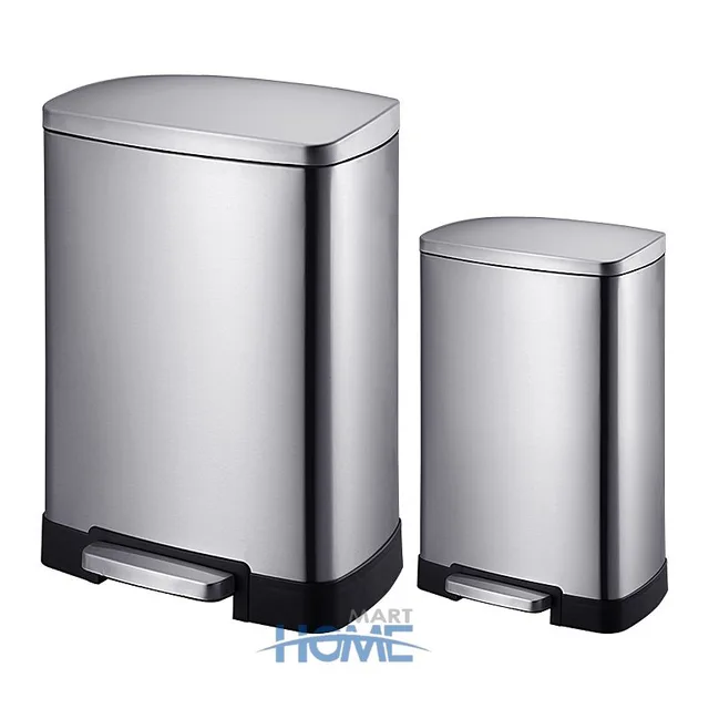 Stainless Steel High Capacity Push Waste bin/SS Kitchen Push Lid Trash Bin/Large Capacity Garbage bin