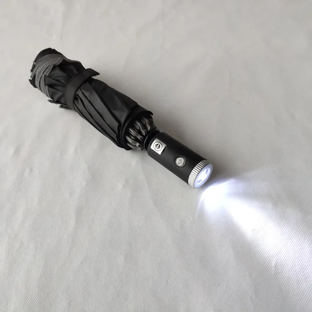 Inverted LED Folding Umbrella with reflective piping