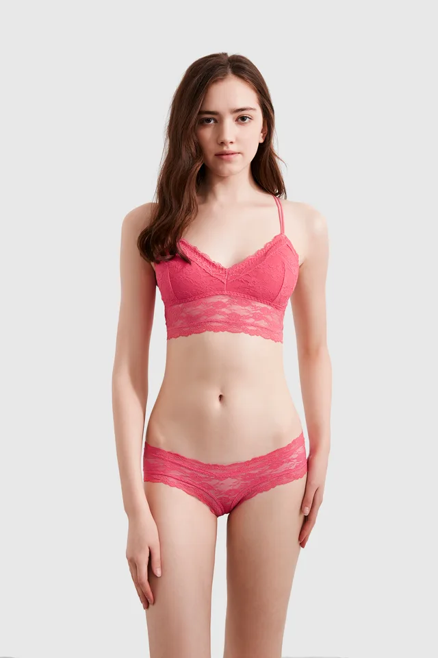 Full lace bra with removed mould cup + Full lace panty