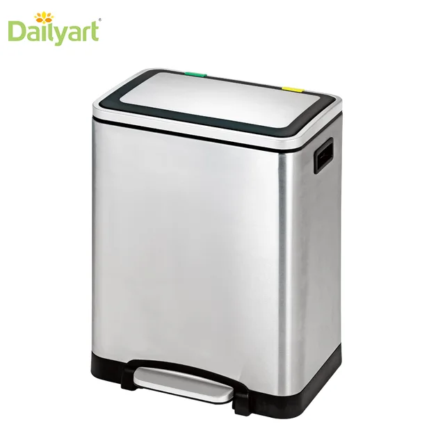 Stainless steel rectangular kitchen dustbin waste bin