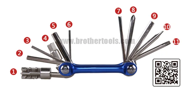 11 in 1 bicycle tool folding key set gift tools