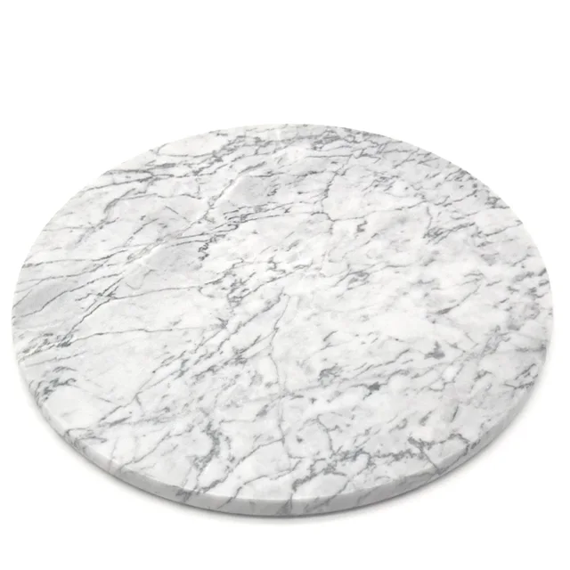 Pastry Stone Board Round Shape Moisture Resistant With Foot Marble