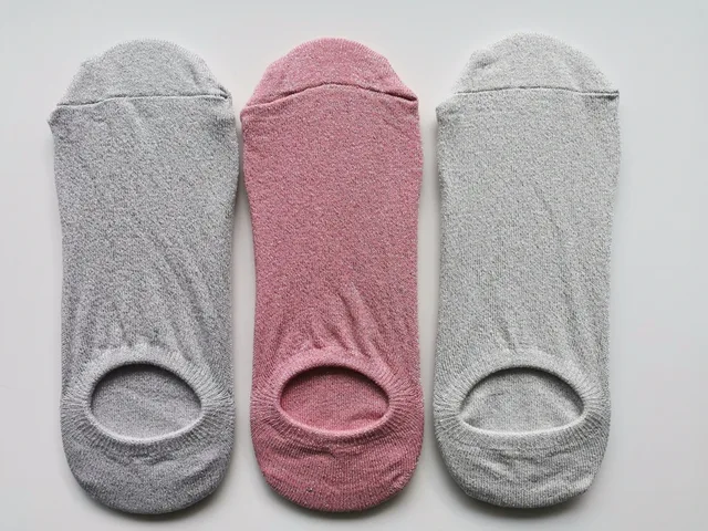 Women sock with silver yarn