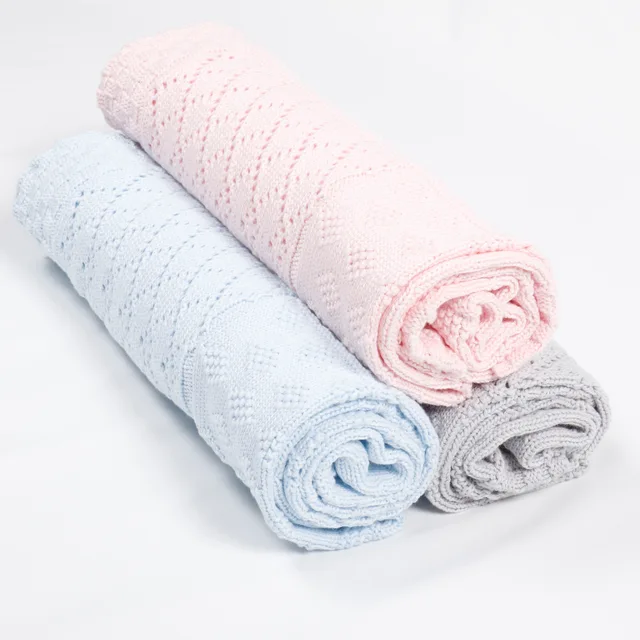 Decosy Extra Soft High Quality knitting baby blanket cotton kiniited baby blanket