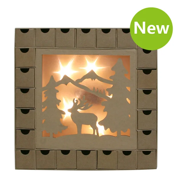 Paper Nativity Advent Countdown with LED lights
