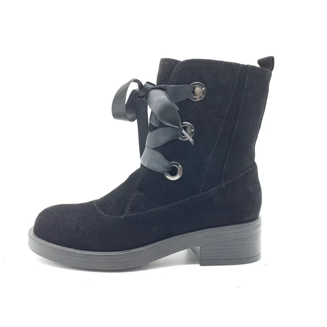 18W0940-RN002 Autumn-winter new fashion hot sales comfortable woman leather middle boots