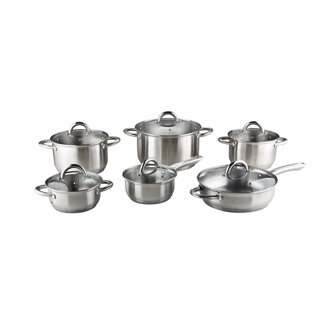 Wholesale Kitchenware Set High Quality Casserole Pots Stainless Steel Milano Cookware Set